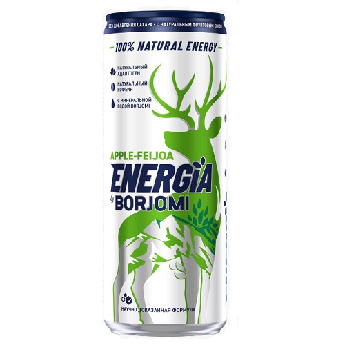 Боржоми энергетический напиток Яблоко и Фейхоа, жесть, 240 мл Боржоми энергетический напиток Яблоко и Фейхоа, жесть, 240 мл